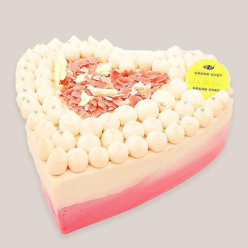 【バレンタイン限定】ハートのホワイトチョコレートケーキ 5号(5〜6名)|ベリー香るご褒美ショコラ