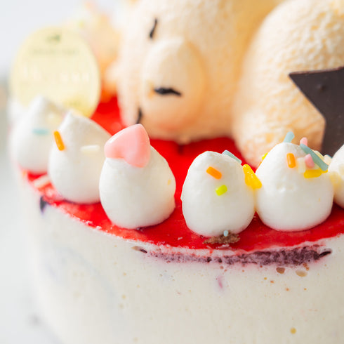 おやすみクマのアイス風レアチーズケーキ 4号 ミックスベリー × 星空デザイン|誕生日・ギフトに